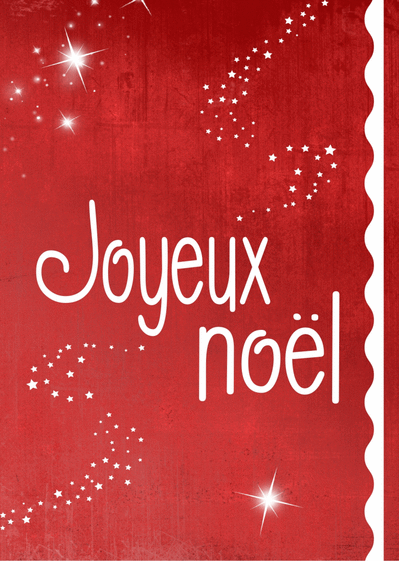 Carte Joyeux Noël Rouge Avec Des étoiles : Envoyer une 